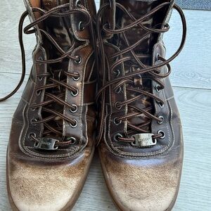 Bally Men's Distressed Brown Leather Boots